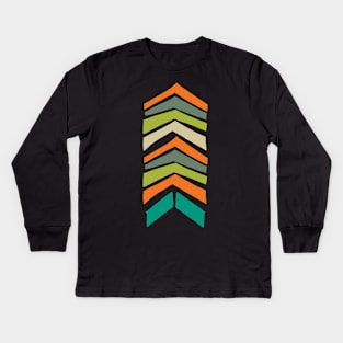 Mid Century Modern Chevron Kids Long Sleeve T-Shirt